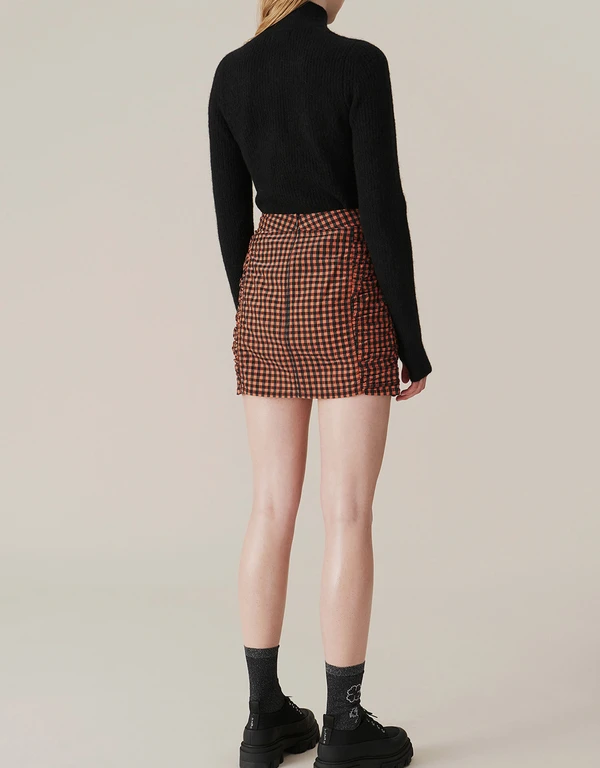 Seersucker Check Mini Skirt