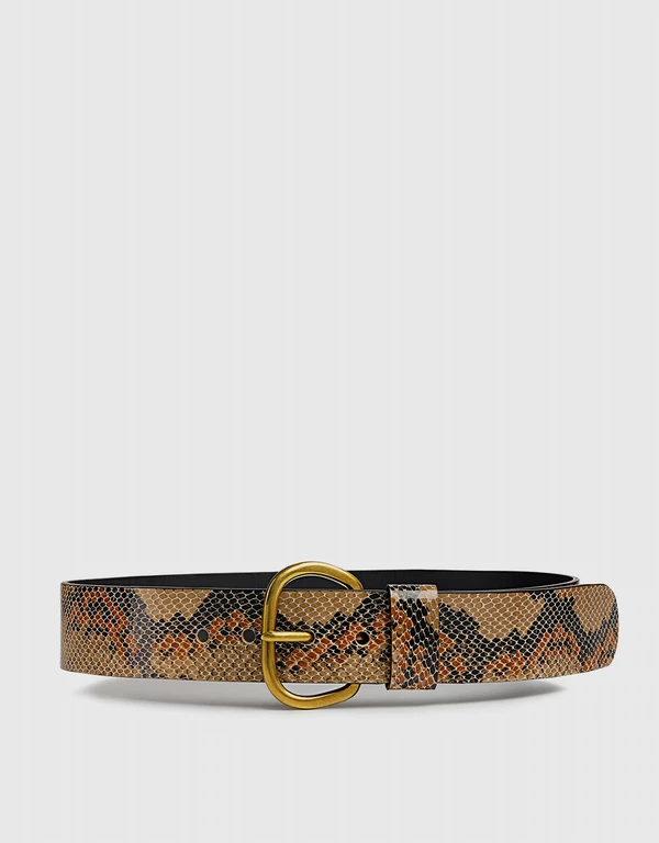 Rachel Comey Cowhide Estate Snake-print Thin Belt