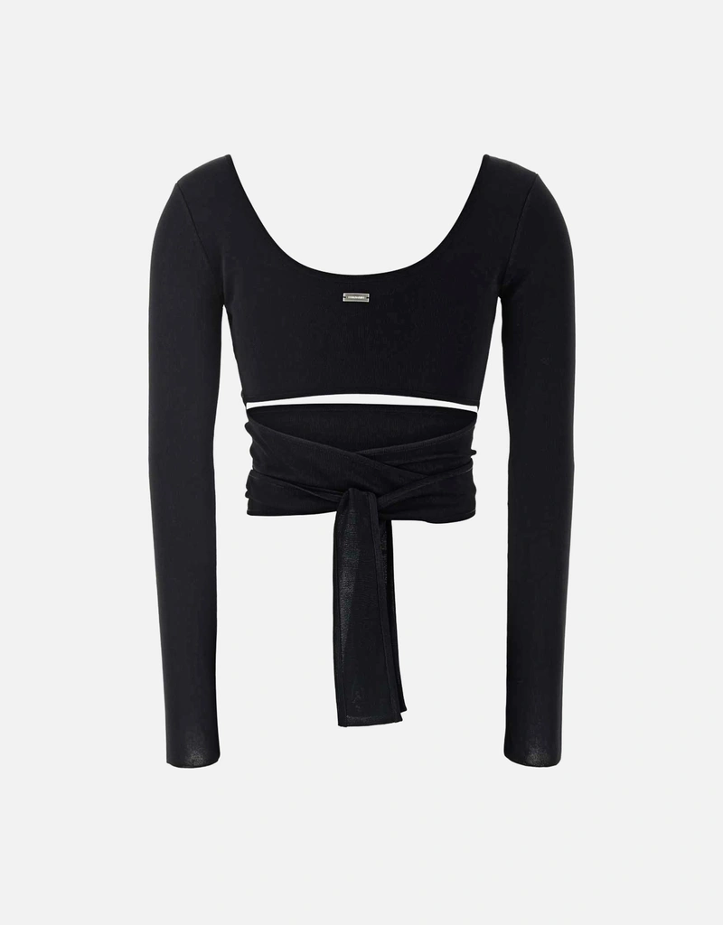Salvatore Ferragamo Wrap Long Sleeve Top () IFCHIC.COM