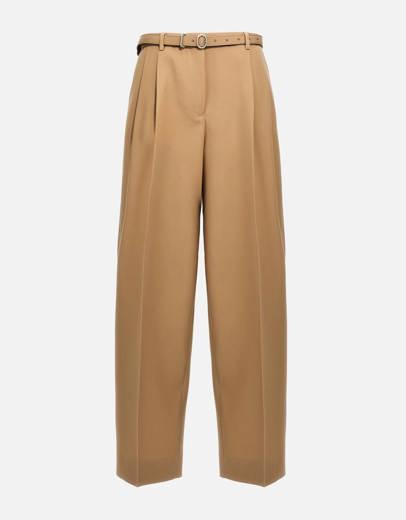 Jil Sander Wool Belt Wide-Leg Pants () IFCHIC.COM