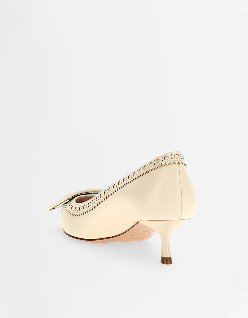 Roger Vivier Viv' In The City Leather Low-Heeled Pumps () IFCHIC.COM