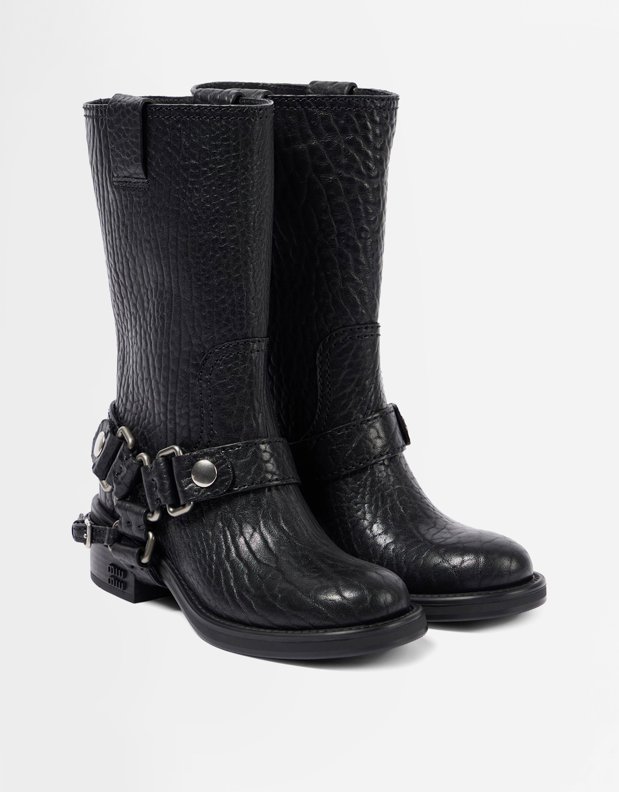 Miu Miu Calfskin Leather Ankle Boots () IFCHIC.COM