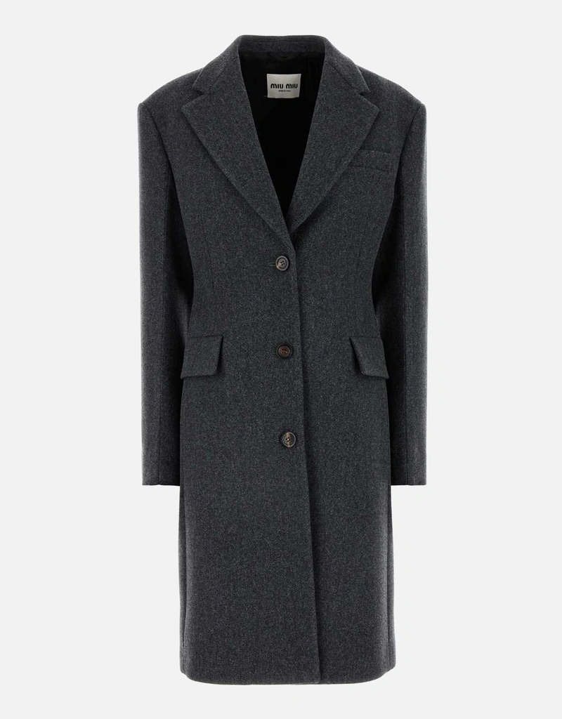 Miu Miu Wool Single-Breasted Coat () IFCHIC.COM
