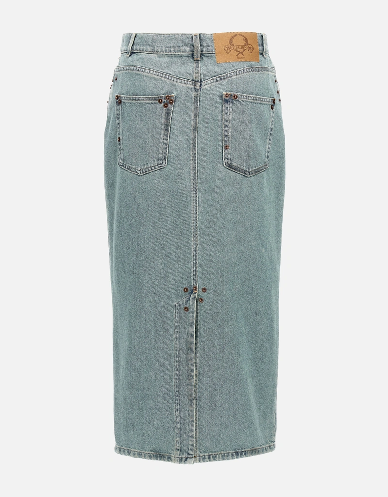 Moschino Denim Rivets Midi Skirt () IFCHIC.COM