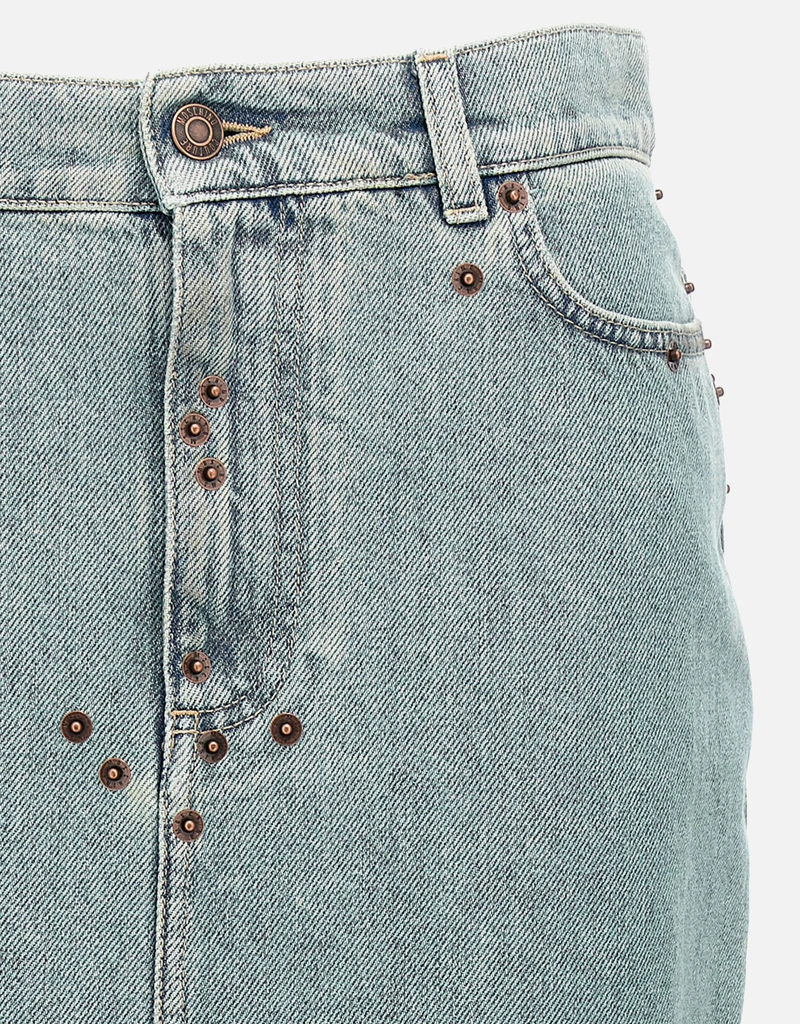 Moschino Denim Rivets Midi Skirt () IFCHIC.COM
