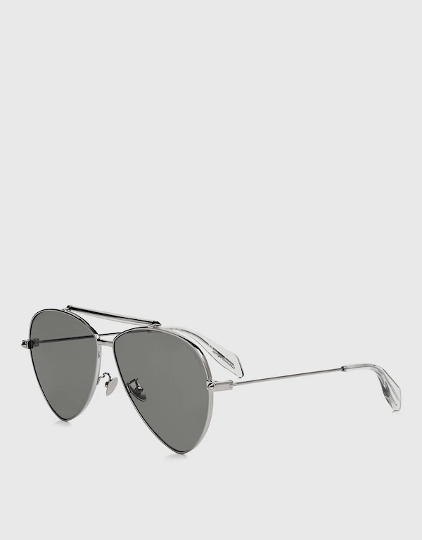 Alexander McQueen 金屬鏡面飛行員款太陽眼鏡