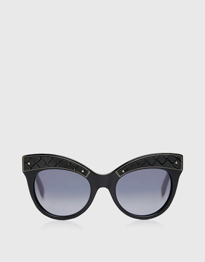 Limited Edition Leather Embellished Cat-eye Sunglasses
