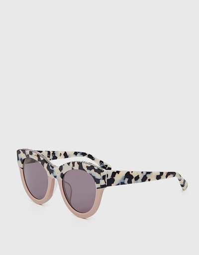 Printed Color-block Cat-eye Sunglasses