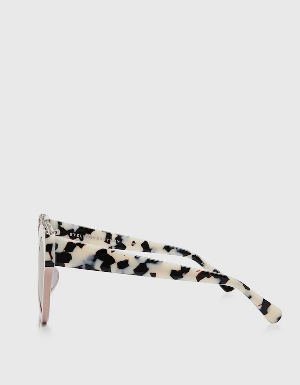 Stella McCartney Printed Color-block Cat-eye Sunglasses