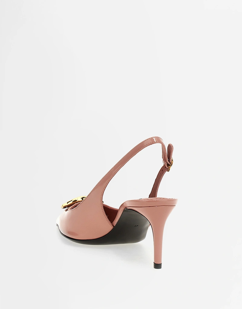 Dolce & Gabbana Lollo Calfskin Pointed-Toe Slingback Pumps