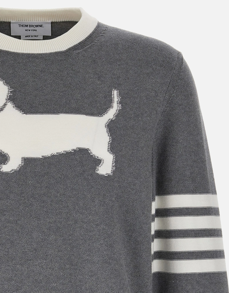 THOM BROWNE 犬柄セーター グレー 美品M Thom Browne Hector インターシャニット セーター | グレー | FARFETCH JP