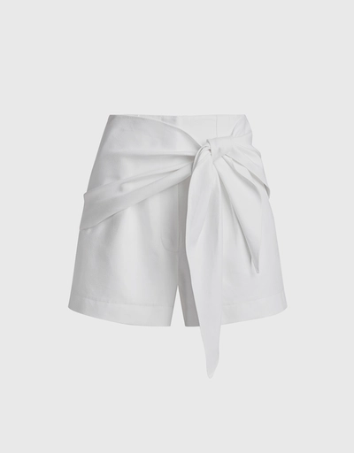 Tie Front Sculptured Shorts