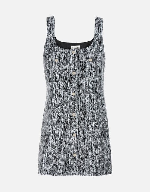 Ganni Cotton Tweed Sleeveless Mini Dress () IFCHIC.COM