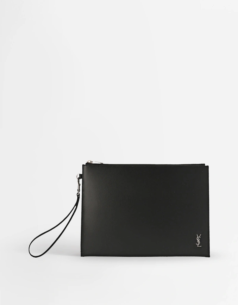 Saint Laurent Men's Tiny Cassandre Calfskin Tablet Case () IFCHIC.COM