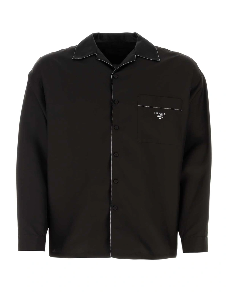Prada (MAN) Black silk shirt () IFCHIC.COM