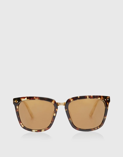 Mirrored Tortoise Square Sunglasses