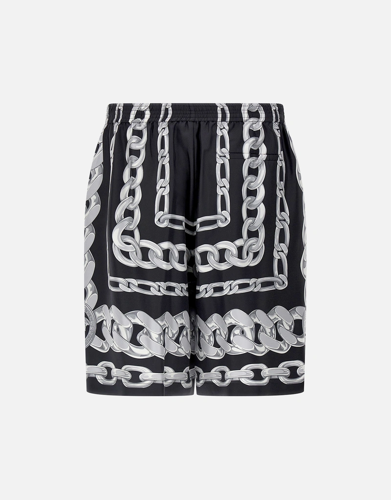 VERSACE / メデューサロゴ/ショートパンツ/S/ポリエステル/BLK// Versace Men's Medusa Chains Silk Shorts () IFCHIC.COM