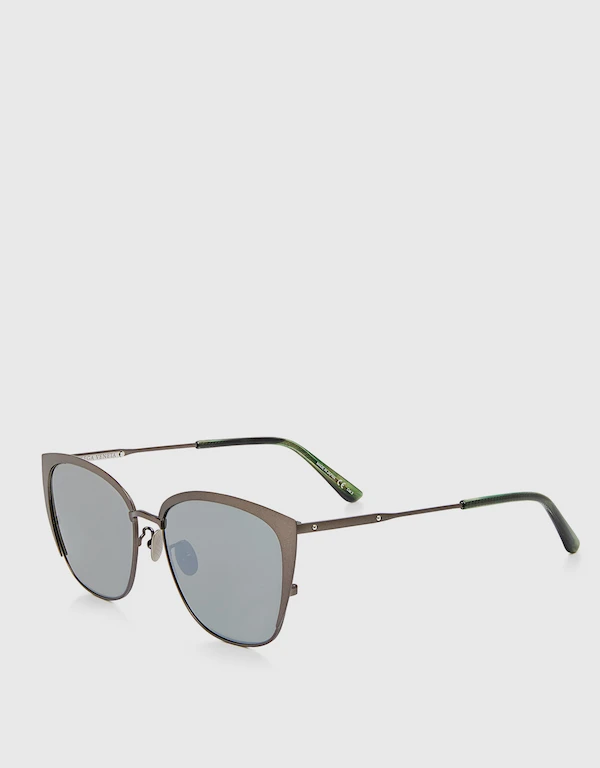 Metal Mirrored Square Sunglasses