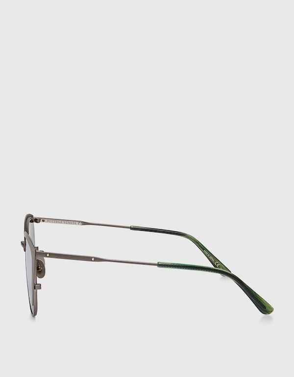 Metal Mirrored Square Sunglasses