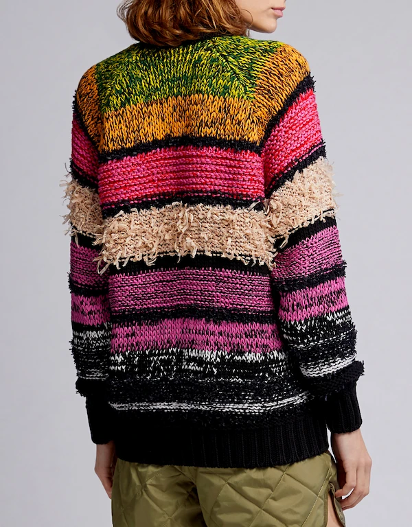 Oversized Chunky-knit Striped Sweater