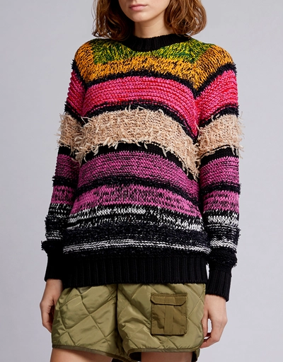 Oversized Chunky-knit Striped Sweater