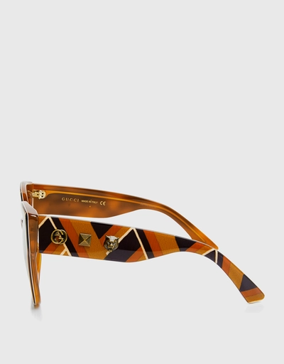 印花貓眼框太陽眼鏡