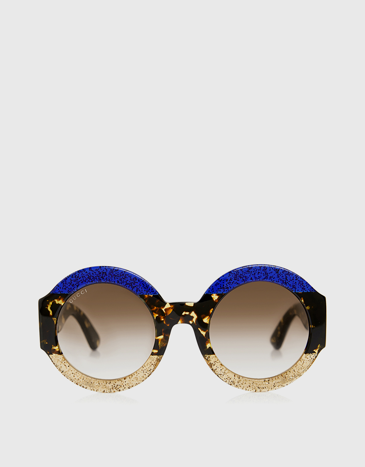 Gucci Glitter Tortoise Stripe Round Sunglasses (Sunglasses,Round Frame)  IFCHIC.COM