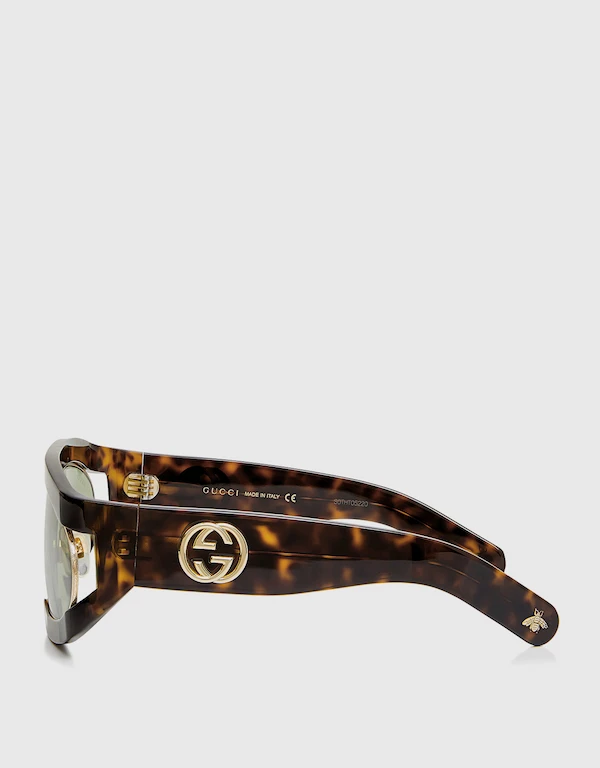 Gucci 琥珀紋方框太陽眼鏡