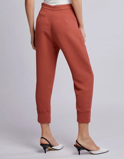 Pleated Front High Waist Cropped Pants