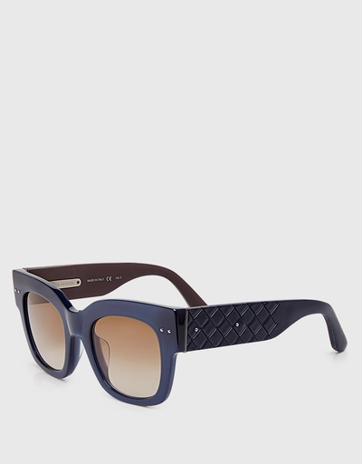 Leather Temple Square Sunglasses