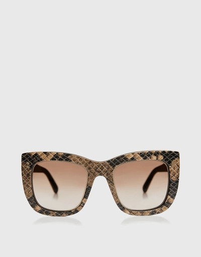 Snake Printed Square Sunglasses