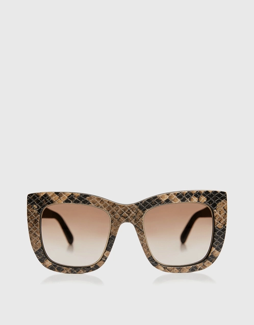 Stella McCartney Snake Printed Square Sunglasses (Sunglasses