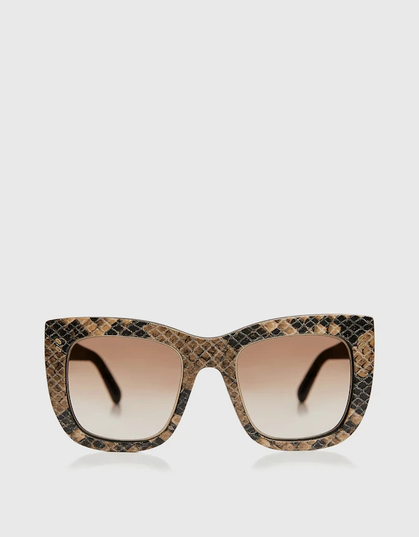 Stella McCartney 蛇紋方框太陽眼鏡