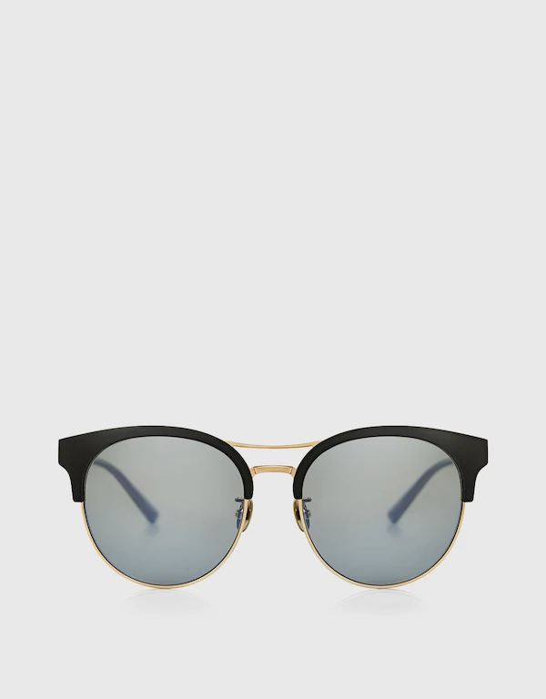 Metal Mirrored Cat-eye Frame Sunglasses