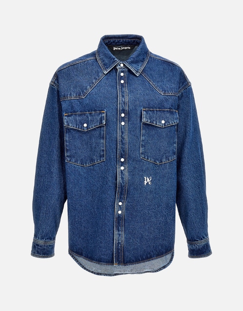 Palm Angels Men's Cotton Denim Shirt () IFCHIC.COM