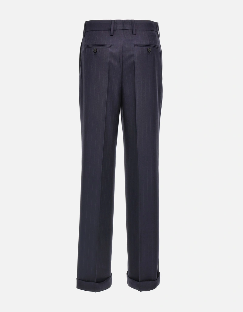 Prada Wool Pinstripe Straight Leg Pants () IFCHIC.COM