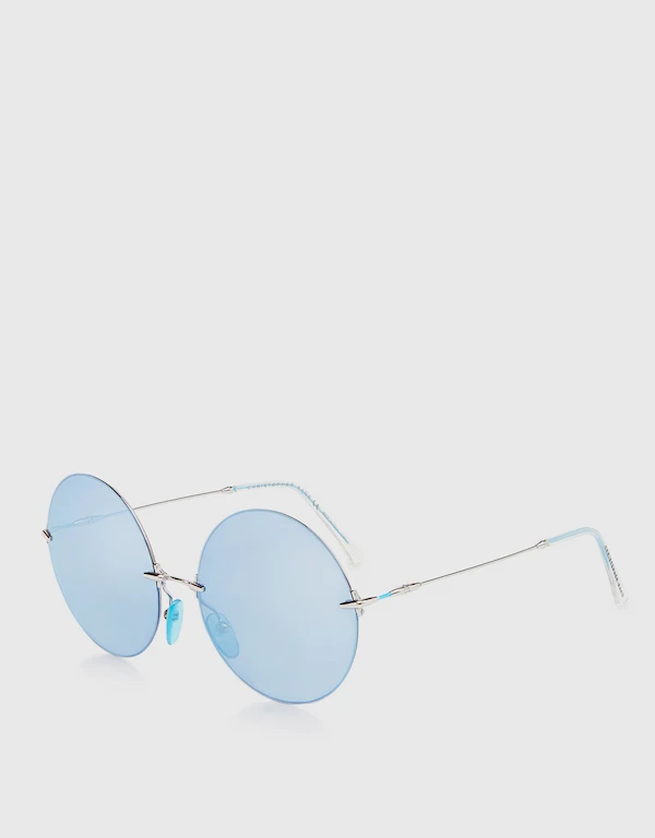 Neon Mirrored Half Round Sunglasses