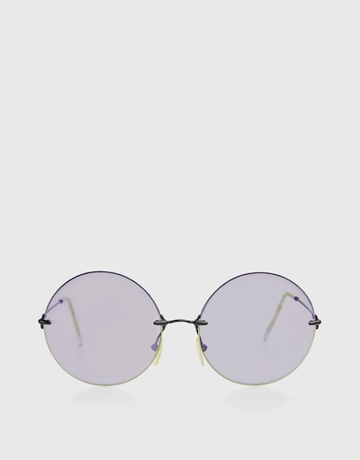 Neon Mirrored Half Round Sunglasses