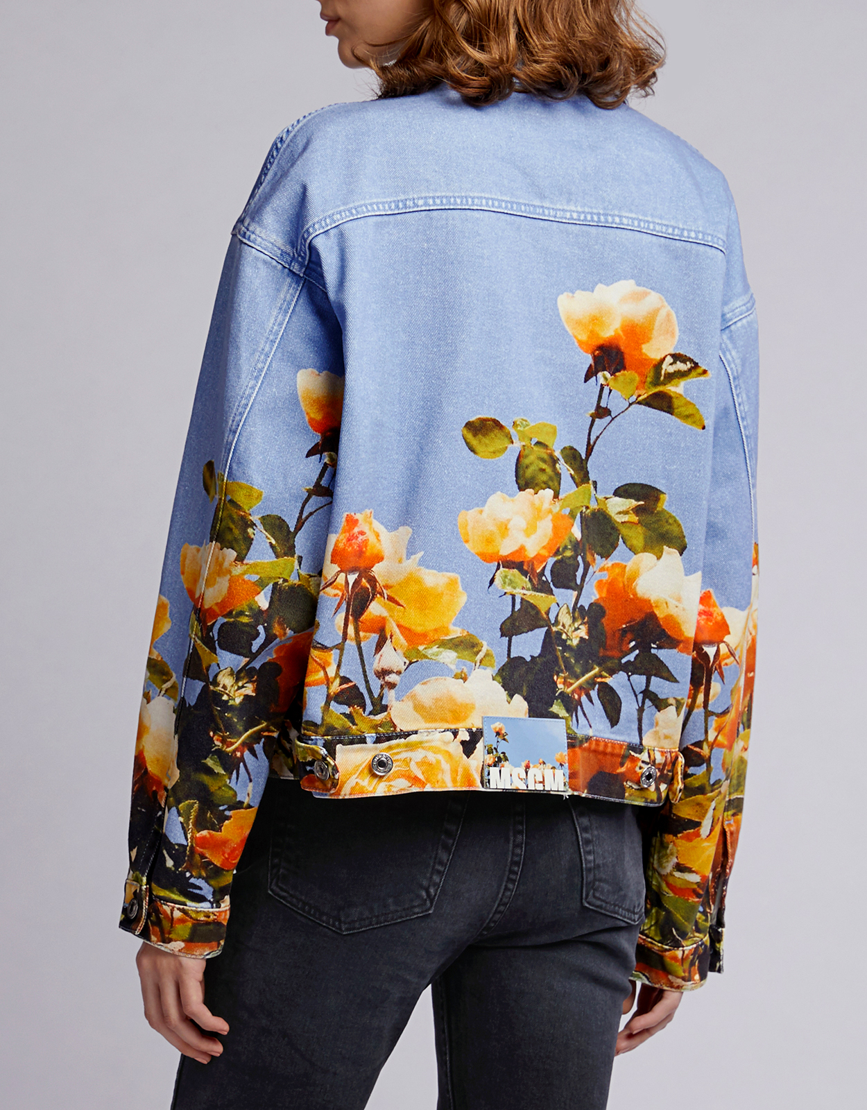flower jean jacket