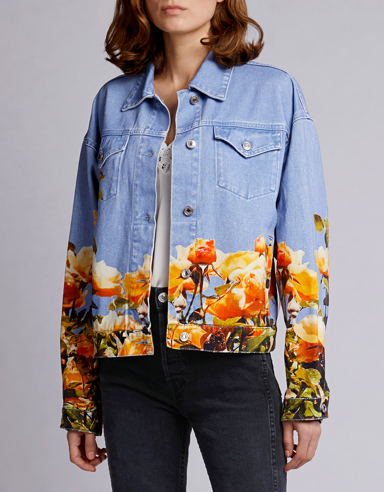 jean jacket flowers