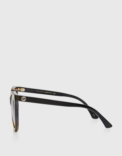 Color-block Striped Cat-eye Sunglasses