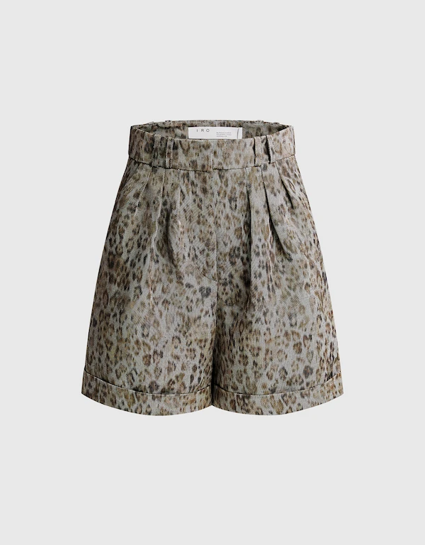 IRO Vainness Leopard Oversized Shorts