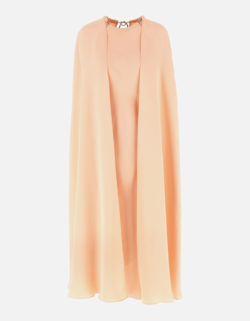 chinese dress ladies Managua silk long dress with silk cape and metal detail MAX MARA