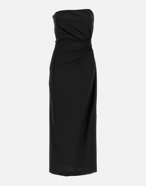 Leather Zip Up Overall Dress by Ms Maxima