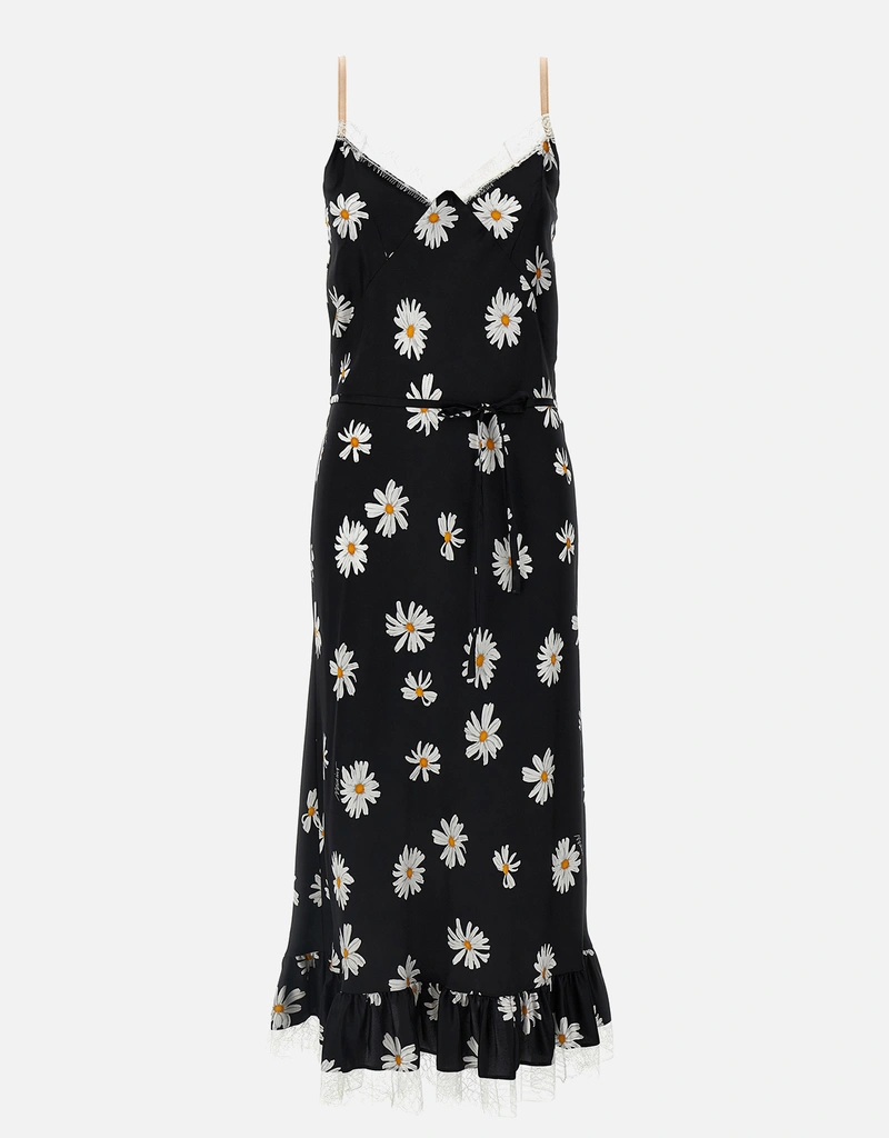 knee length dresses for ladies Moschino 1990s Feather Trim Boat Neck Midi Dress - S/M