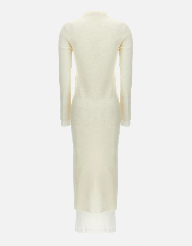 Jil Sander Cotton-Petticoat Wool Midi Dress () IFCHIC.COM