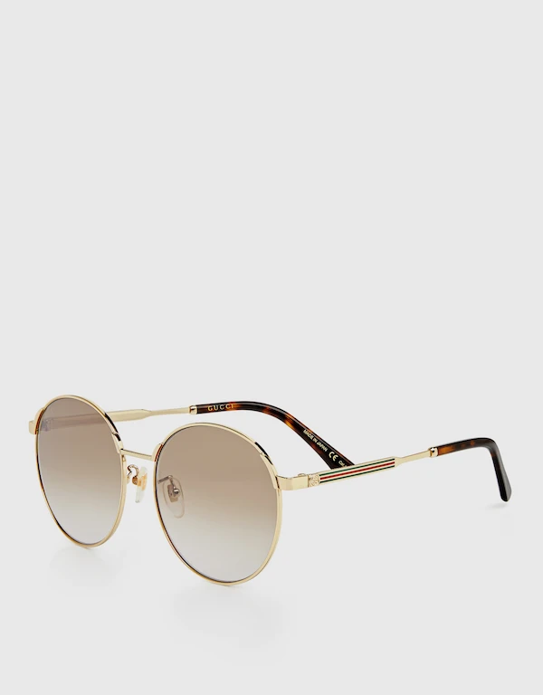 Gucci Gradient Lens Metal Round Sunglasses