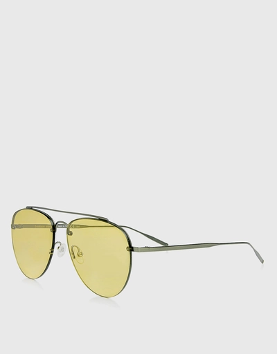 Rimless Mirrored Aviator Sunglasses