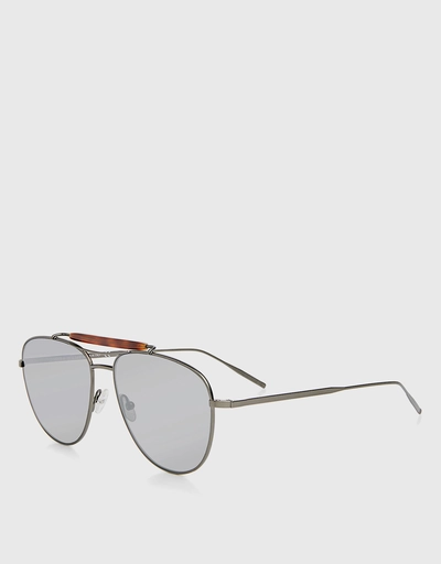 Mirrored Metal Aviator Sunglasses