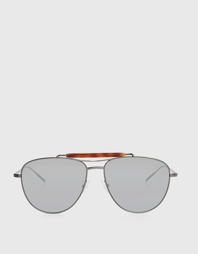 Mirrored Metal Aviator Sunglasses